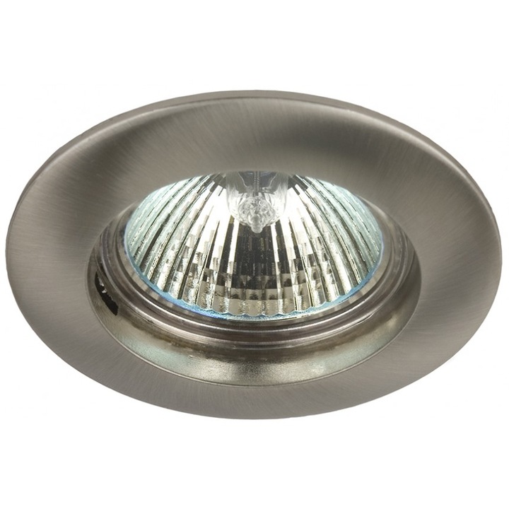 Луна Lightex RL HL104SN, MR16, GX5.3, Алуминиева, Стационарна, ф77mm/cut, 65mm, Матирана, Никел