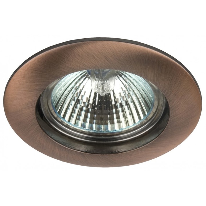 Луна Lightex RL HL106RAB, MR16, GX5.3, Алуминиева, Стационарна, ф77mm/cut, 65mm, Антично червено