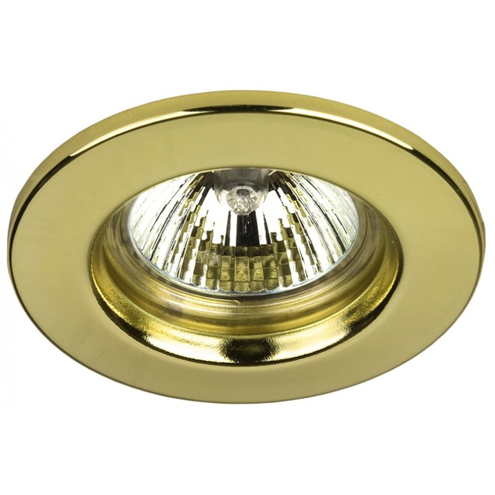 Луна Lightex RL HL3004G, MR16, GX5.3, Стоманена, Стационарна, ф81mm/cut, 60mm, Златист