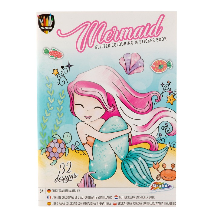 Carte de colorat, Grafix, 32 de modele, 3+