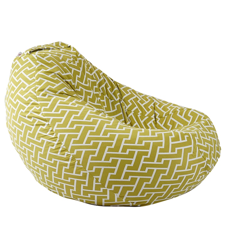 Пуф Pufrelax круша 520л. Nirvana Gigant Zippity Green, Перящ се калъф, Пълнеж от Полистиролни перли, Гама Premium