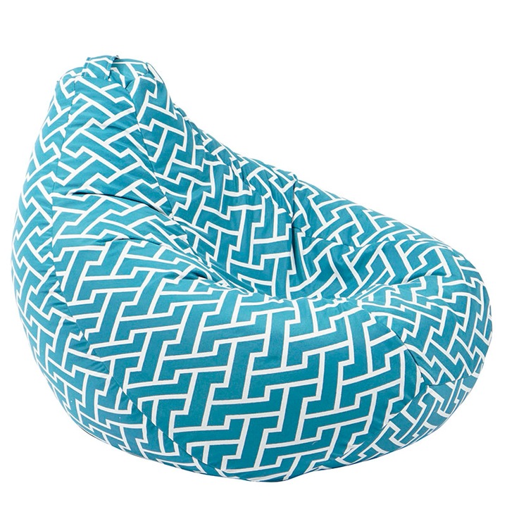 Пуф Pufrelax круша 320л. Nirvana Grande Zippity Turquoise, Перящ се калъф, Пълнеж от Полистиролни перли, Гама Premium