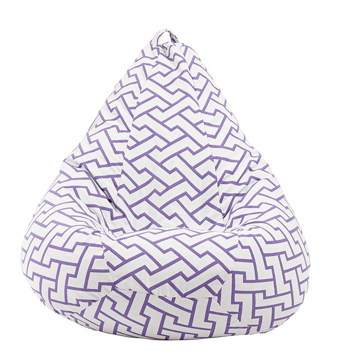 Пуф Pufrelax круша 220л. Nirvana Hobbit Zappity Purple, Перящ се калъф, Пълнеж от полистиролни перли, Гама Premium