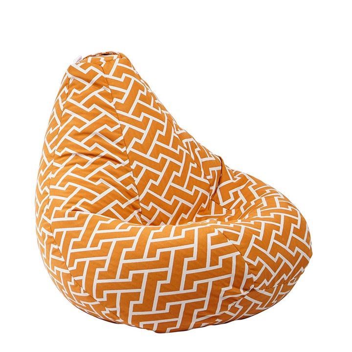 Пуф Pufrelax круша за деца 4-14 г. 160л. Nirvana Light Zippity Orange, Перящ се калъф, Пълнеж от Полистиролни перли, Гама Premium