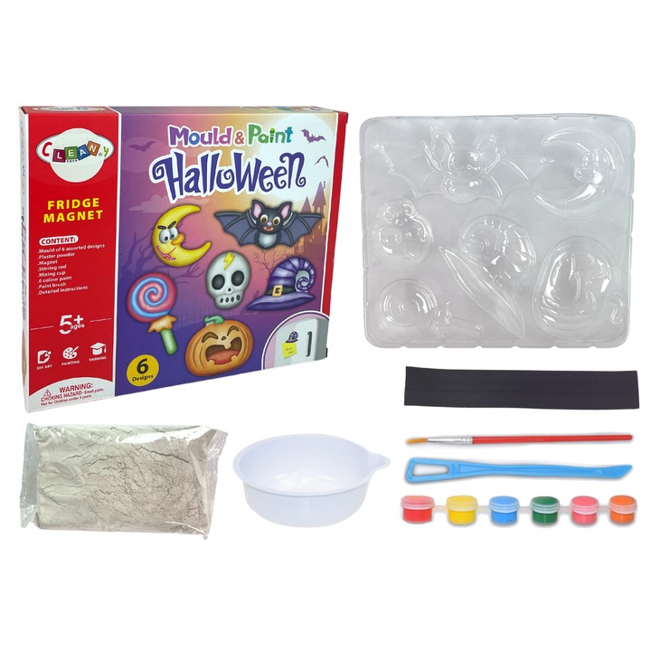Set de artizanat, Leantoys, Magneti Halloween, 5+