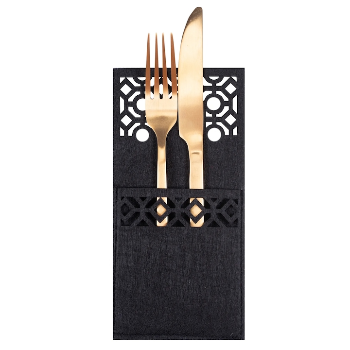 Karácsonyi evőeszköztartó huzat KF357-8B szürke 8 db