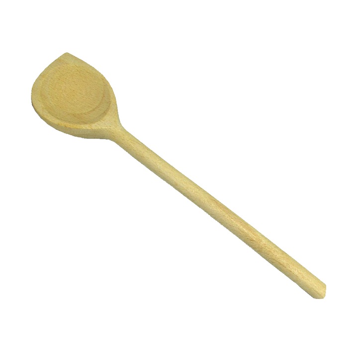 Lingura din lemn, cu creasta, 20 cm, Natur