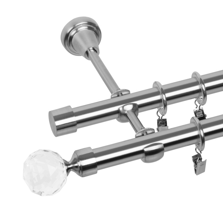 Galerie metalica dubla 19/19mm Belluna Efect otel 320 cm