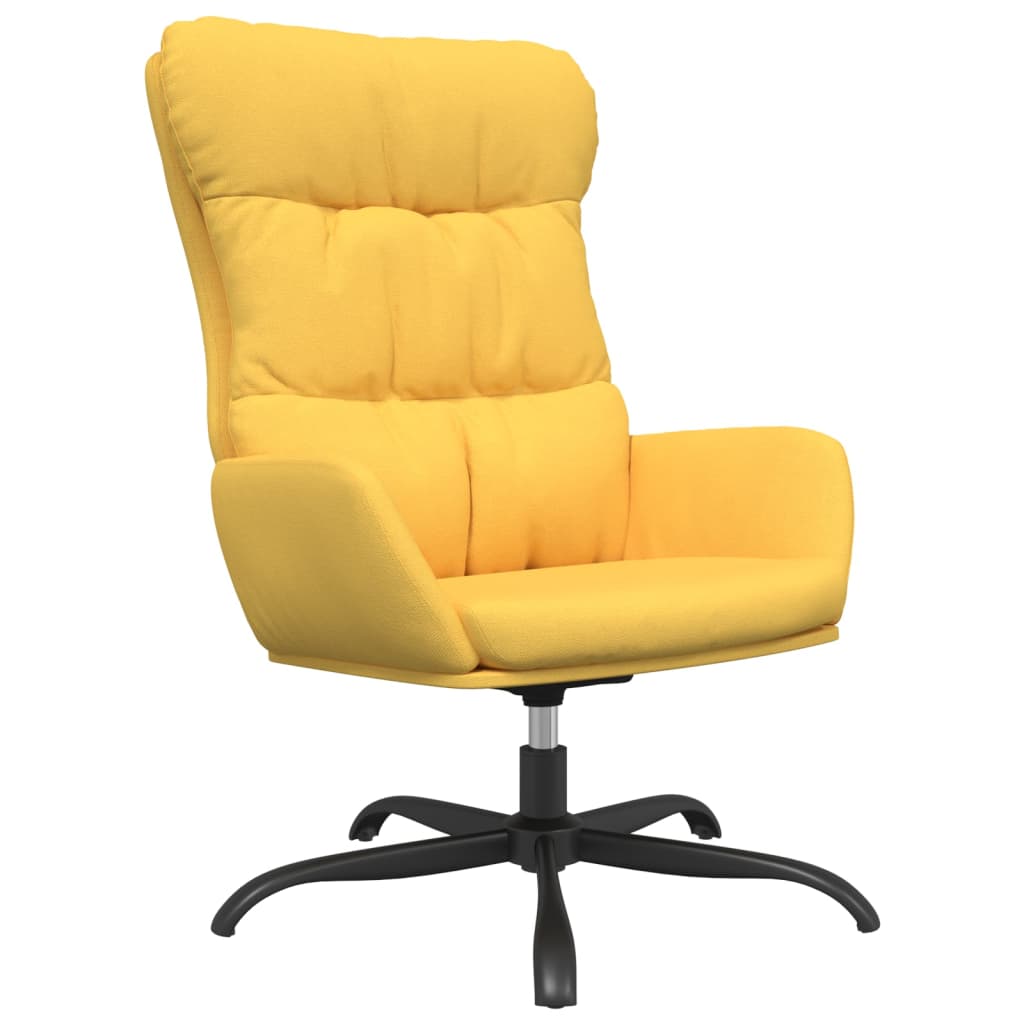 Релакс стол с табуретка vidaXL, Горчица жълто, 70 x 77 x 98 см, Текстил ...