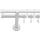 Galerie metalica moderna dubla 19/19mm Luna Alb mat 120 cm
