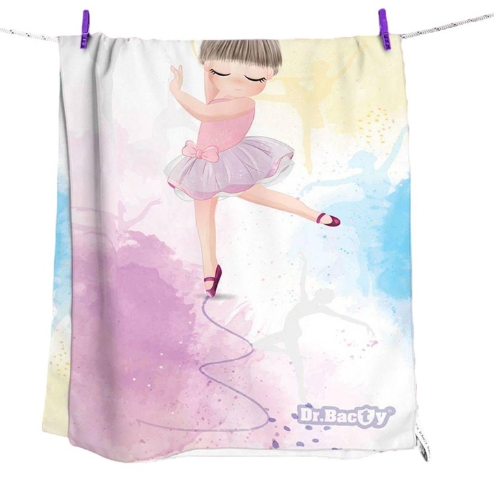 Антибактериална детска кърпа Dr.Bacty, Микрофибър, 70x140см, Многоцветна