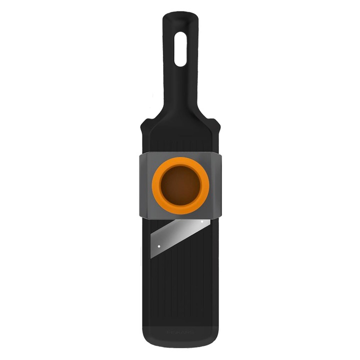 Fiskars Functional Form zöldségreszelő, 32x8,3x5,9 cm, fekete/narancs