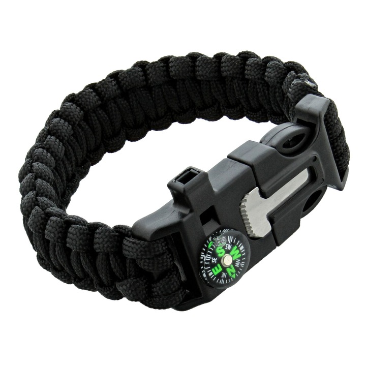 Гривна с компас SDS Survivor, Черен, COM-BBL6642