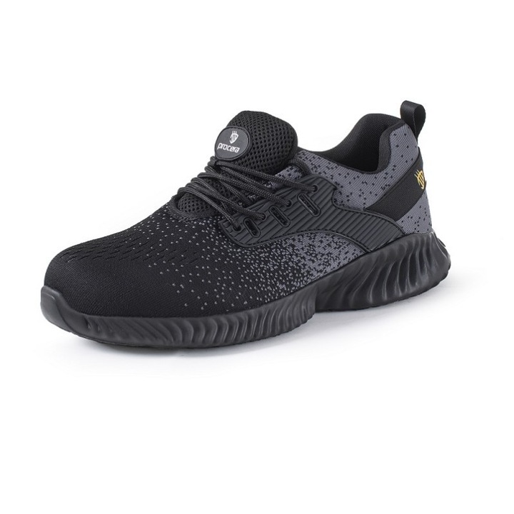 Pantofi de protectie Texo Fly S1, usori si aerisiti, cu bombeu metalic Negru 43