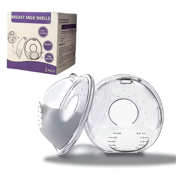 OEM Anyatejgyűjtő kagyló szett, 2 db, szilikon, átlátszó