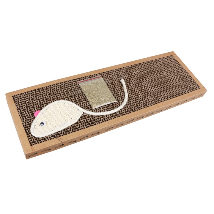 Covor de zgariere pentru pisici, Nobleza, Carton, 38 x 12 cm, Maro
