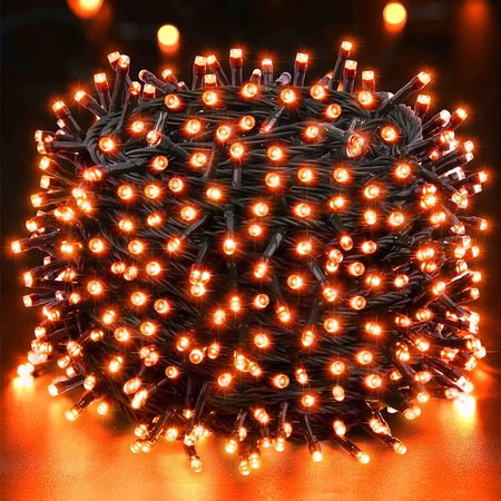 Instalatie Craciun Liniara, NEVERMORE, Interior/exterior, 8 jocuri de lumini, 7 m, 100 Led-uri, Rosu