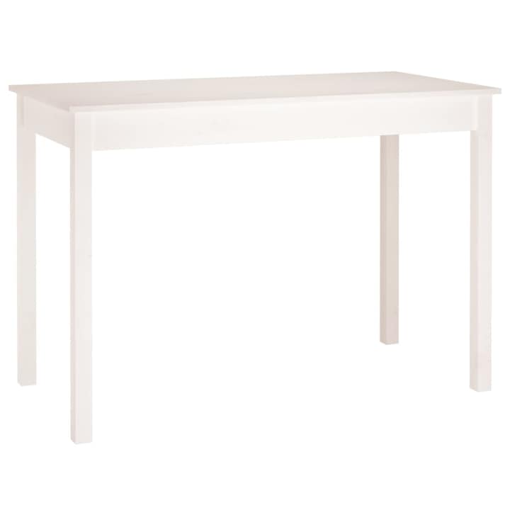 Masa de sufragerie vidaXL, alb, 110x55x75 cm, lemn masiv de pin