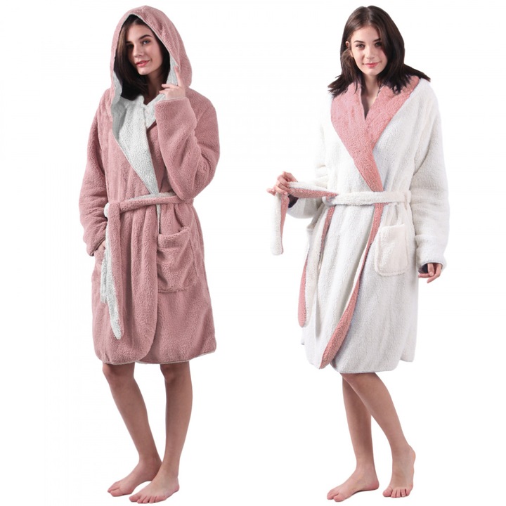 Halat de baie reversibil pentru femei Jemidi, Poliester - 65975
