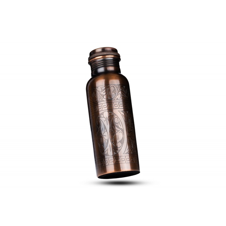 Antik barna réz üveg, 700 ml