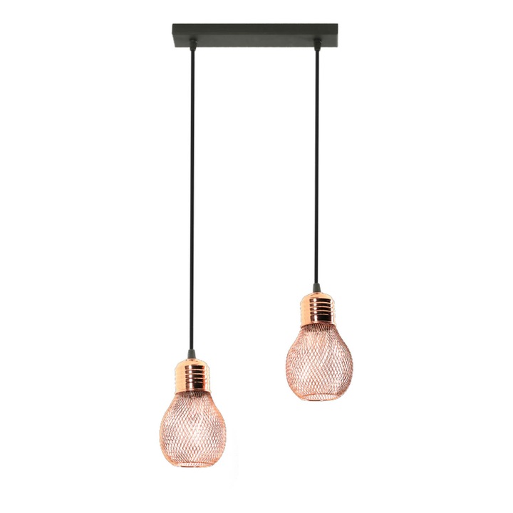 Pendul, Lampex, Lily 2L, glamour, cu bec de cupru, 80x38 cm, 40W