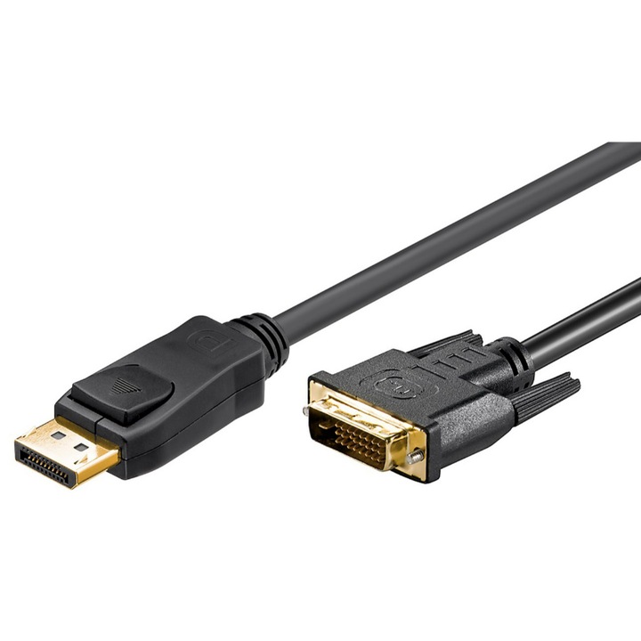 Cablu GOOBAY, DisplayPort/DVI-D, Placat cu aur, 2 m, Negru