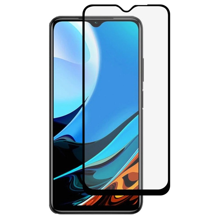 Devia Стъклен протектор, съвместим с Xiaomi Redmi 9T, черен, 1 лицева Anti-Shock, 9H, 0,26 mm