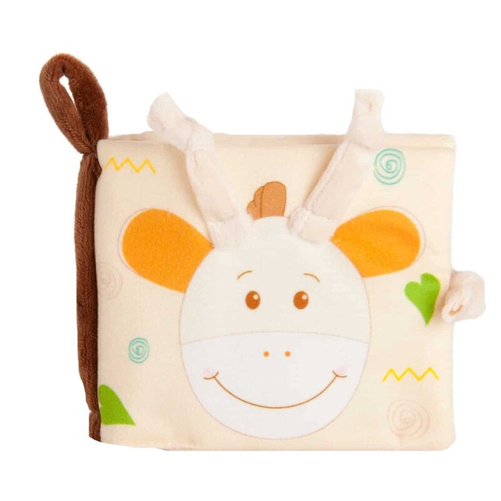 Carte educativa, girafa, crem, 12 cm