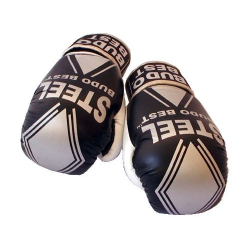 Manusi de box Diamond * Negru/Argintiu * 8 oz * Piele Naturala