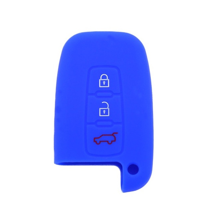 Husa cheie 3 butoane, din silicon, Hyundai/Kia, AUTOTOB®, albastru inchis