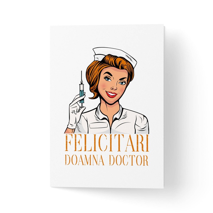 Felicitare 100% reciclata cu plic, hartie texturata premium - pentru medici - 11x16cm