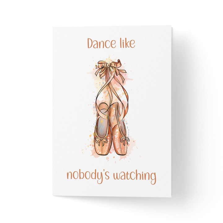 Felicitare 100% reciclata cu plic, hartie texturata premium - pentru balerine - 11x16cm