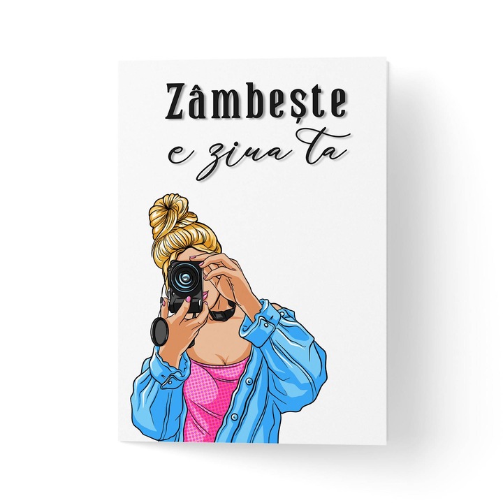 Üdvözlőlap borítékkal, prémium texturált papír - születésnapra retro stílusban - 11x16cm