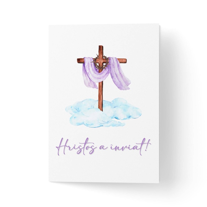 Üdvözlőlap borítékkal, prémium texturált papír - Krisztus feltámadt húsvétra - 11x16cm