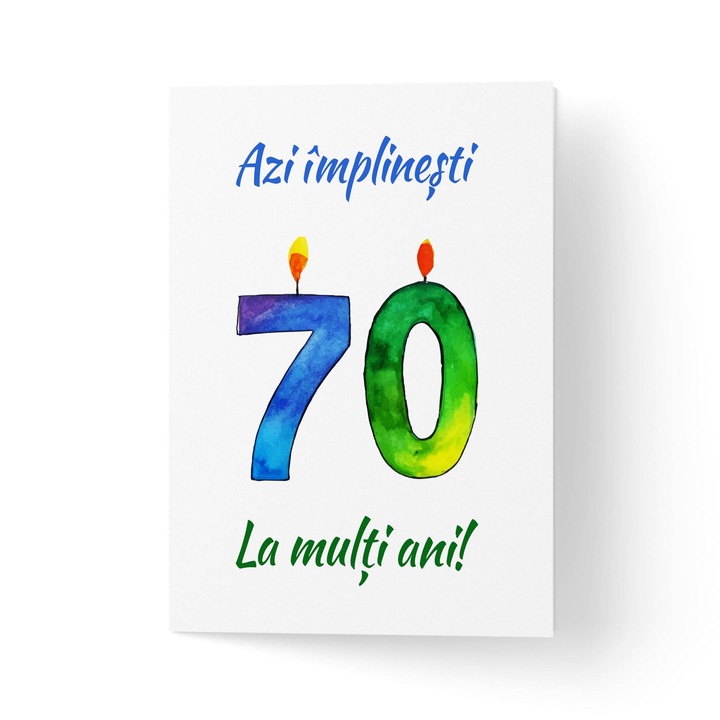 100%-ban újrahasznosított kártya borítékkal, prémium texturált papír - 70 éves akvarell - 11x16cm