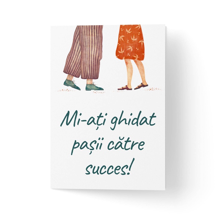 Felicitare 100% reciclata cu plic, hartie texturata premium - de multumire pentru bunici sau parinti - 11x16cm