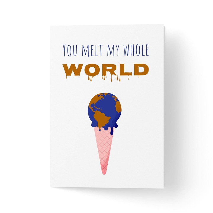 Üdvözlőlap borítékkal, prémium texturált papír - a szerelemért felolvasztottad a világomat - 11x16cm