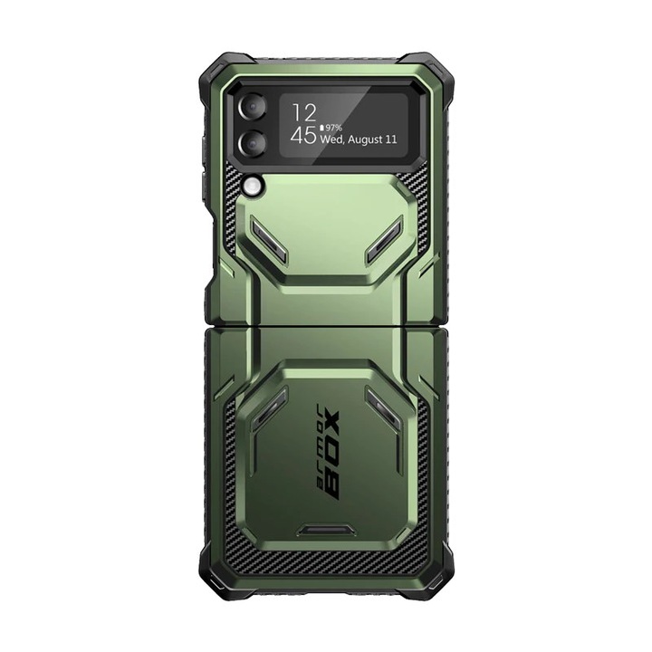 360 градусов калъф Supcase i-Blason Armorbox съвместим със Samsung Galaxy Z Flip 4 5G Green