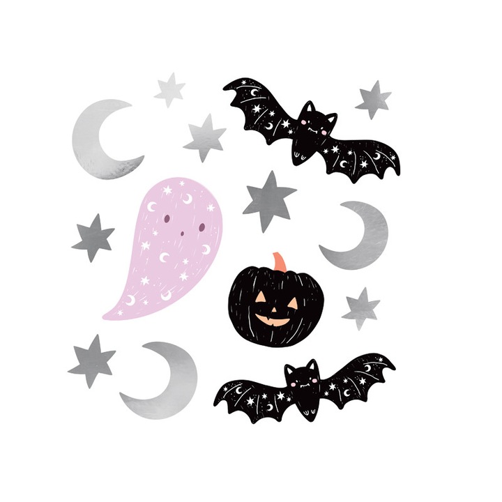 4 db-os, falmatrica készlet, Halloween