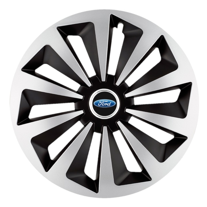 Set 4 capace roti Fox dual crom R16 pentru gama auto Ford