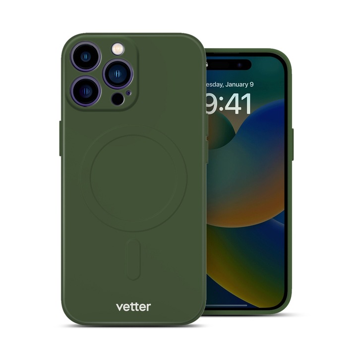 Vetter tok iPhone 14 Pro Max, Soft Pro Ultra, MagSafe kompatibilis, Midnight Green telefonhoz