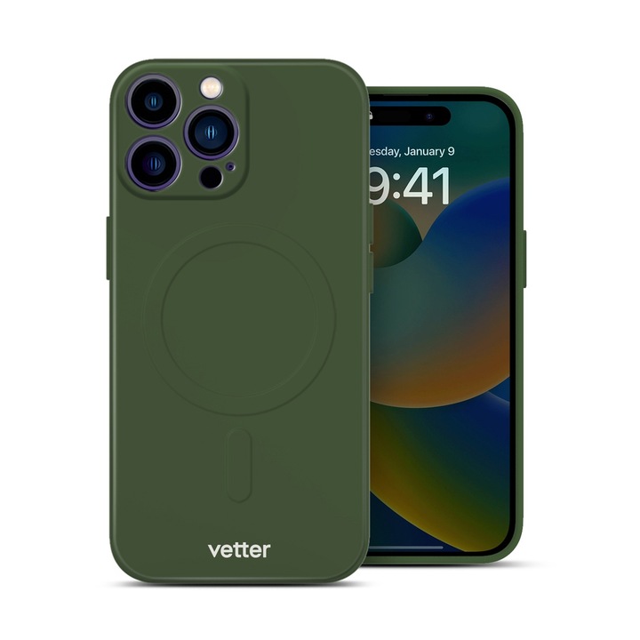 Калъф за iPhone 14 Pro Max Vetter magsafe soft pro ultra midnight green