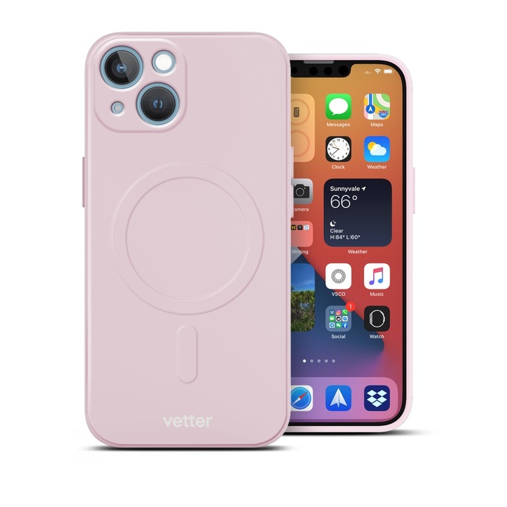 Husa pentru iPhone 14 Vetter magsafe soft pro ultra pink