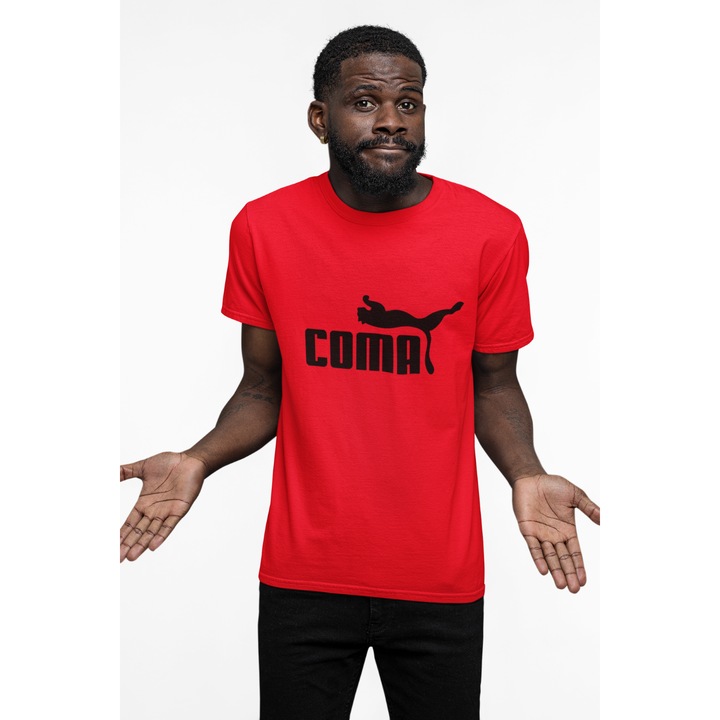 Tricou barbati personalizat, Rosu, Coma, 3XL