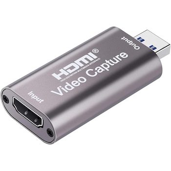 Placa de captura video input HDMI 4K 30Hz, la output 1080P@60Hz, HDMI/USB, Gri
