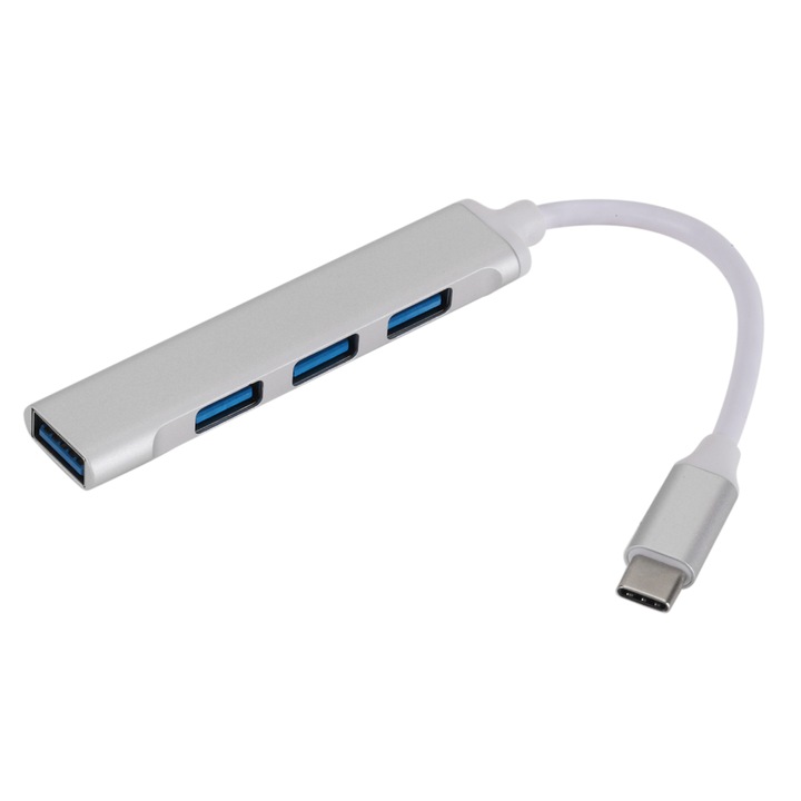 Хъб, Zik, USB 3.0 - 4 порта, Type C, 4 USB - F
