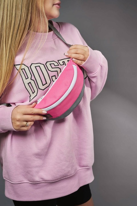 Borseta dama Brodrene, Poliester, Roz / Gri