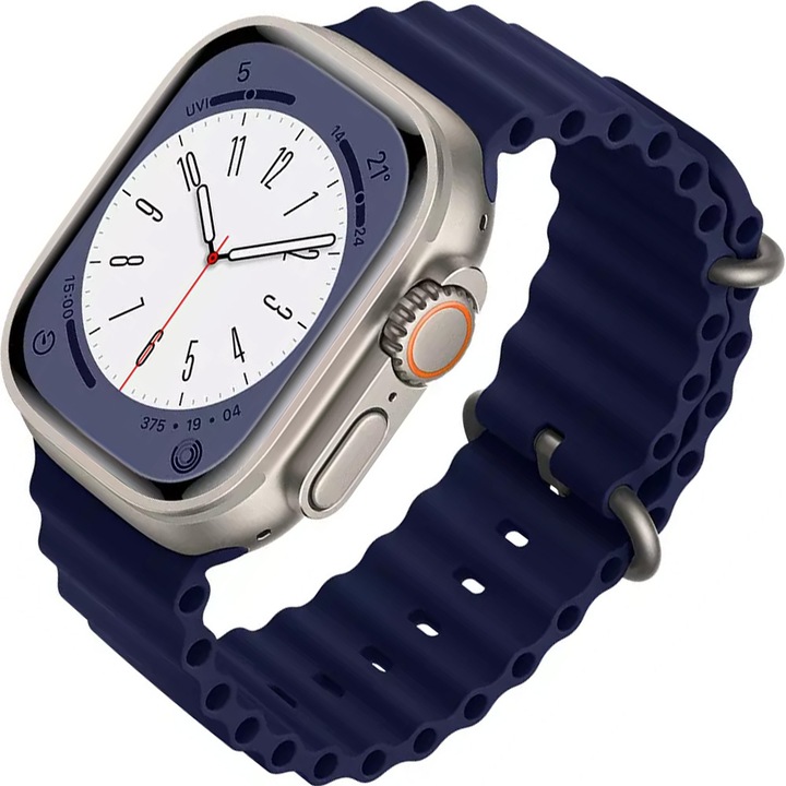 Curea silicon ZAFIT™ Ocean, pentru Apple Watch 8/7/6/5/4/3, Display 41/40/38 mm, Midnight Blue