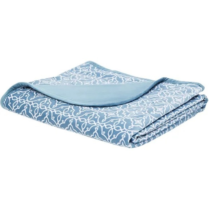 Patura decor 130x170 cm, doua fete, albastru