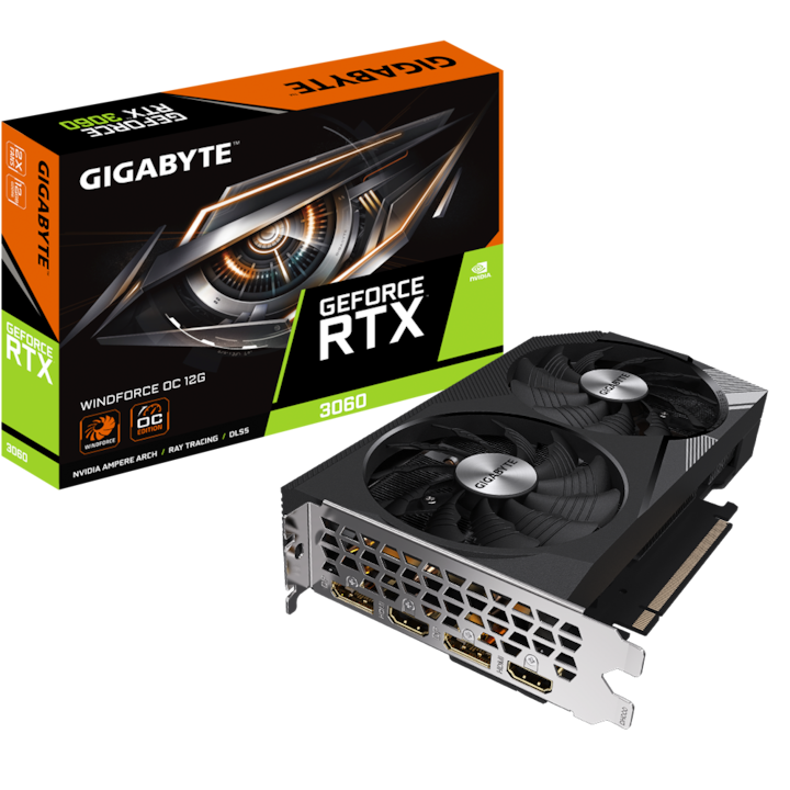 Видео карта GIGABYTE WindForce GeForce® RTX™ 3060 OC, 12GB GDDR6, 192-bit